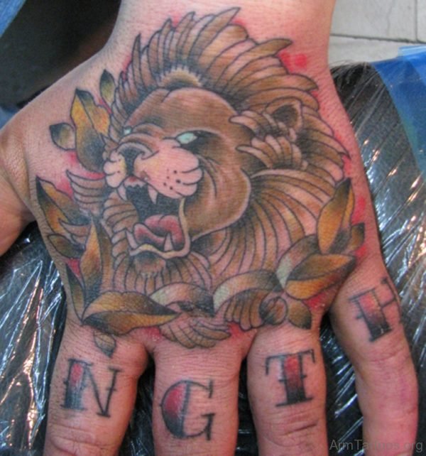 Colored Lion Tattoo