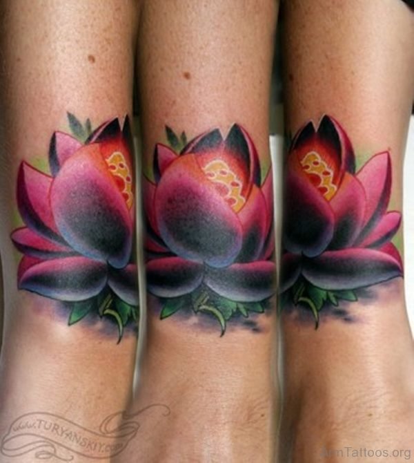 Colored Lotus Tattoo 