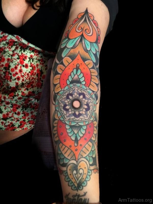 Colored Mandala Tattoo Design
