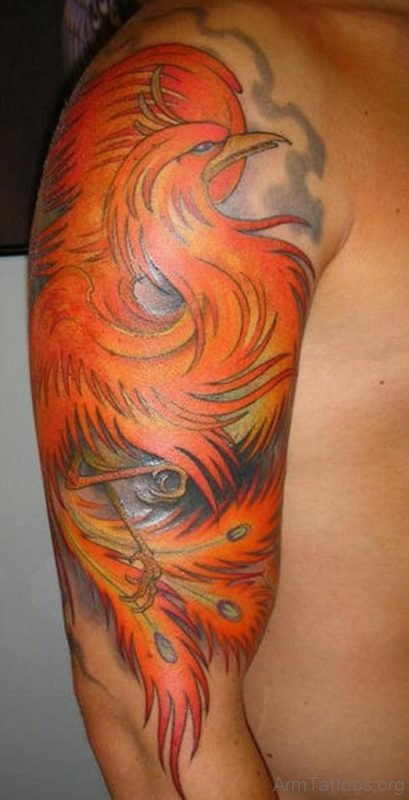 Colored Phoenix Tattoo On Arm