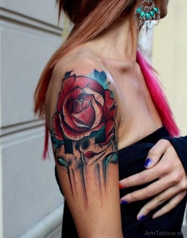 Colored Rose Tattoo
