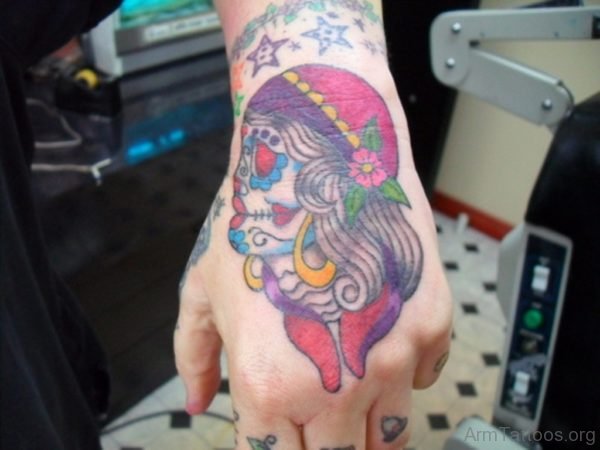 Colored Skull Tattoo 2