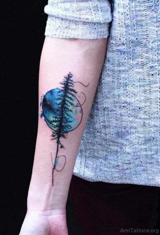 Colored Tree Tattoo 
