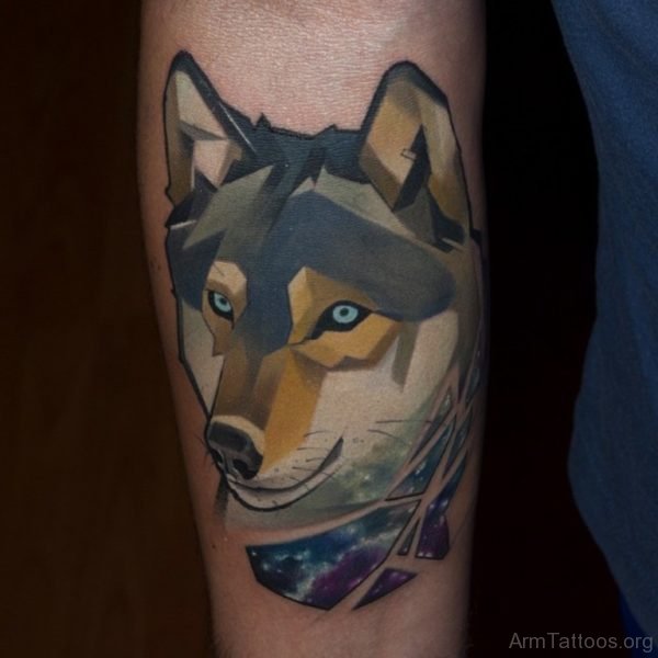Colored Wolf Tattoo