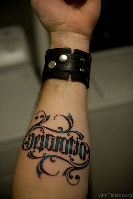 Colored Wording Tattoo