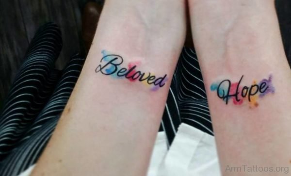 Colored Wording Tattoo 