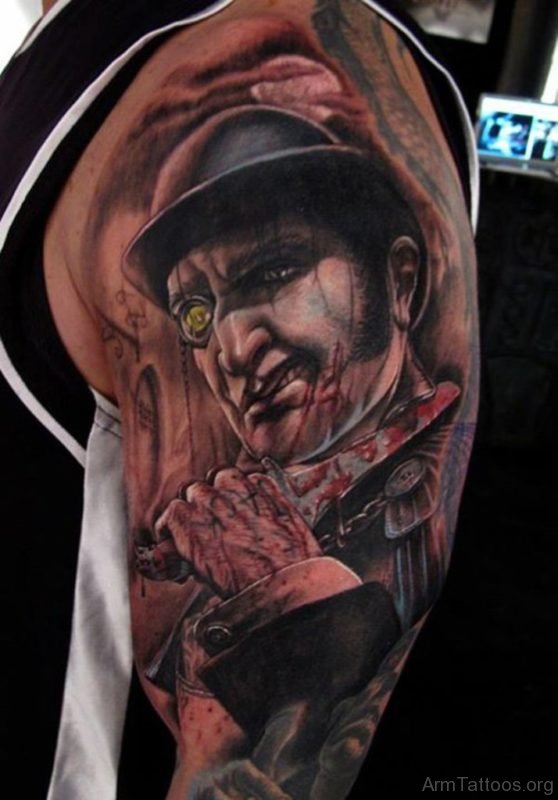 Colored Zombie Tattoo Design
