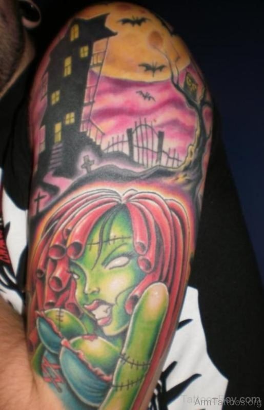 Colored Zombie Tattoo 