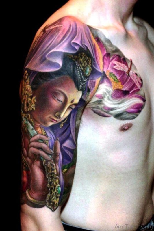 Colorful Buddha Tattoo Design 