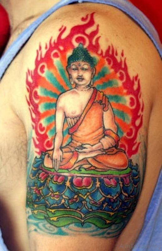 Colorful Buddha Tattoo 