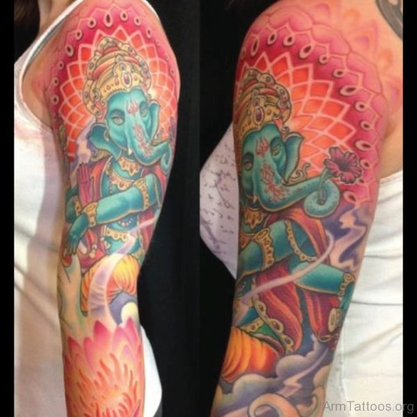 Colorful Ganesha Tattoo
