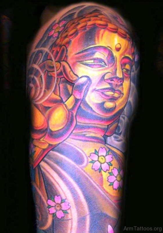 Colored Buddha Tattoo Design 