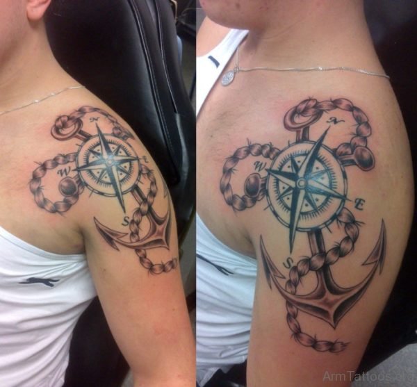 Compass And Anchor Tattoo