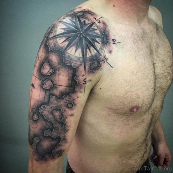 Compass And Map Tattoo