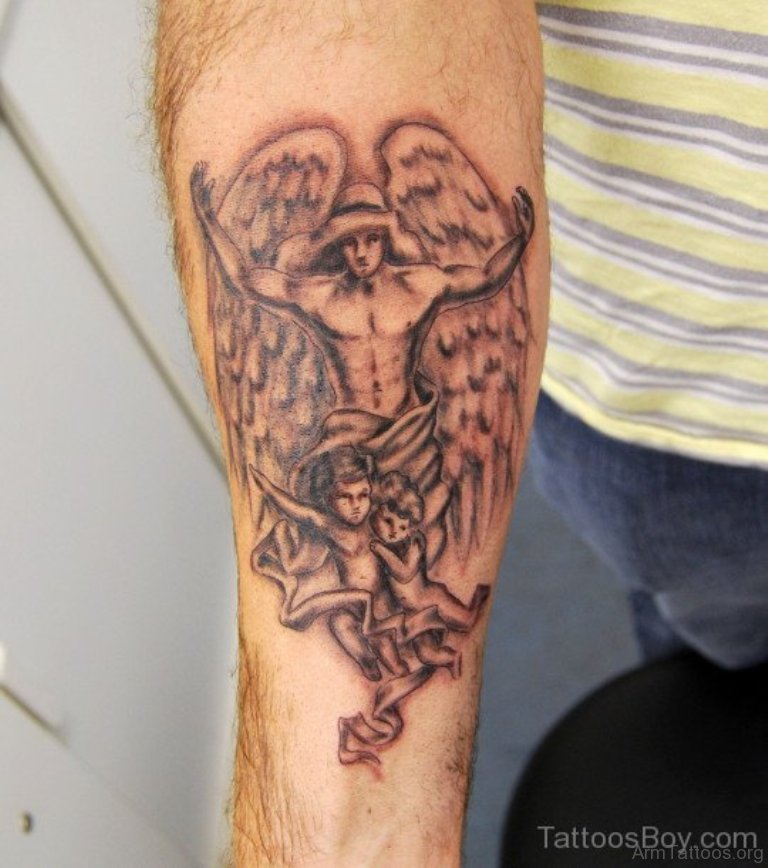Cool Angel Tattoo On Arm