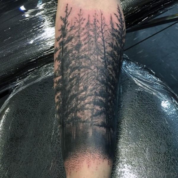 Cool Arm Pine Tree Tattoo