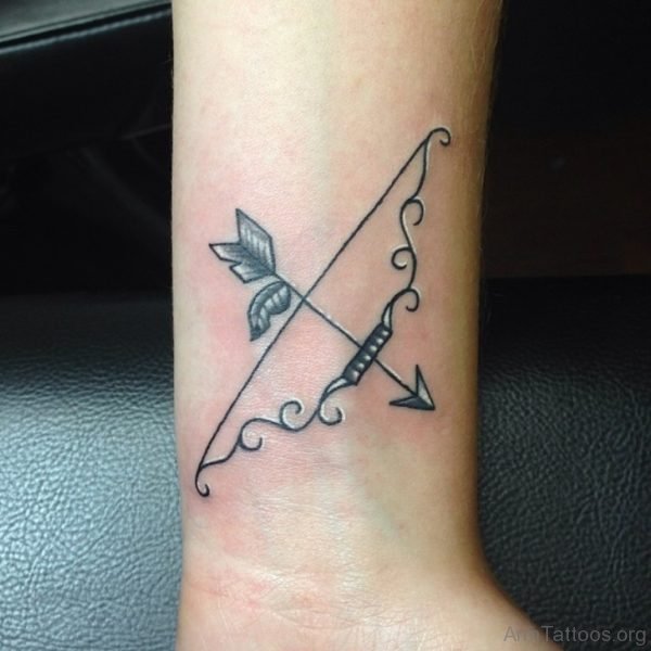 Cool Bow And Arrow Tattoo On Arm 