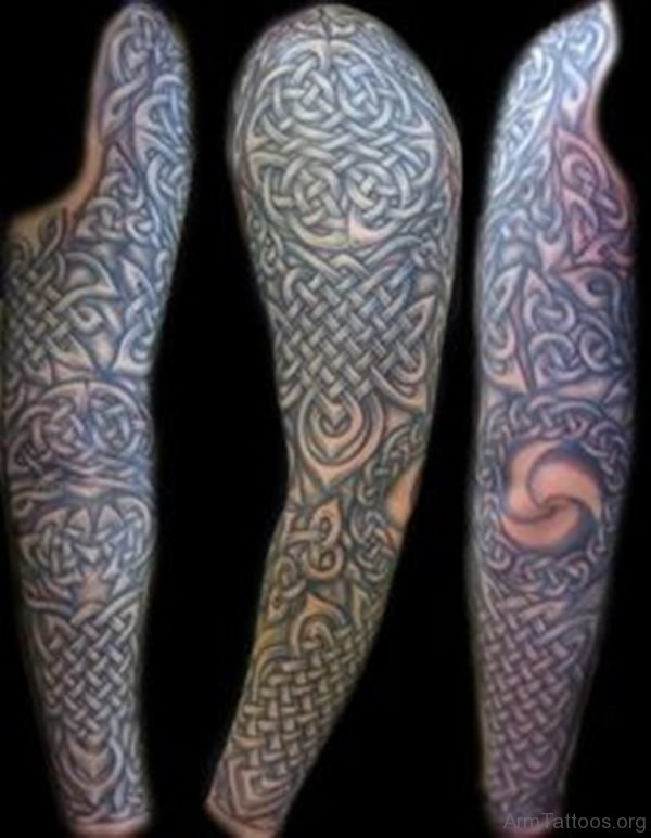 Cool Celtic Tattoo On Full Sleeve