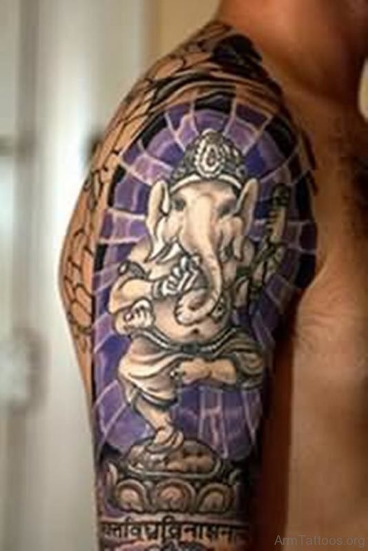Cool Ganesha Tattoo On Shoulder