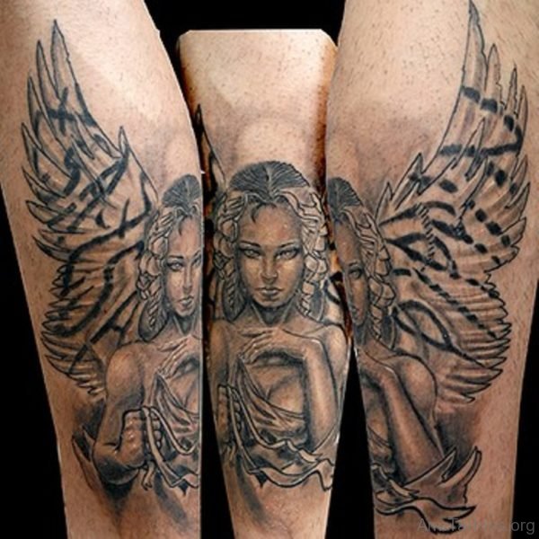 Cool Guardian Angel Tattoo Design On Arm