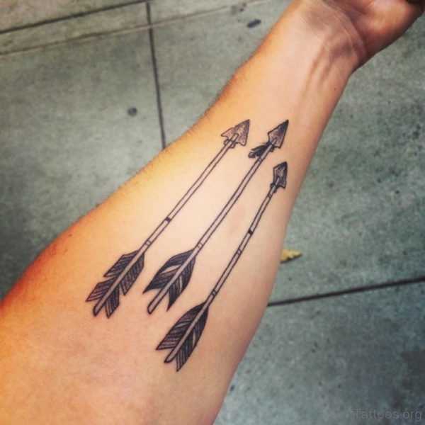 Cool Tiny Black Arrow Tattoo