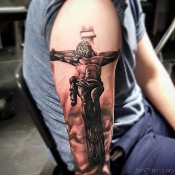 Cross And Jesus Tattoo Design