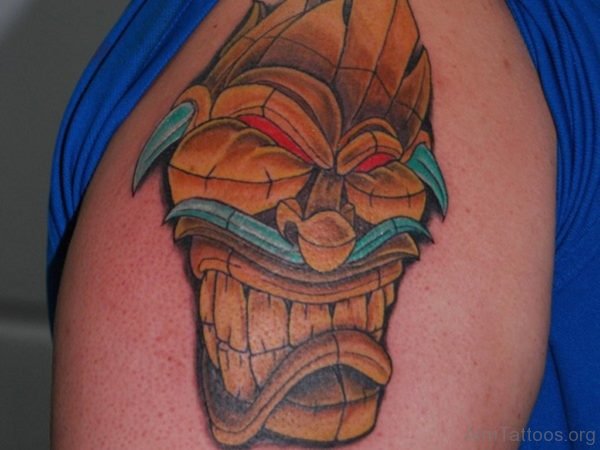 Crying Tiki Mask Tattoo