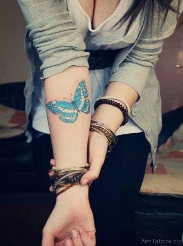 Cute Butterfly Tattoo On Arm
