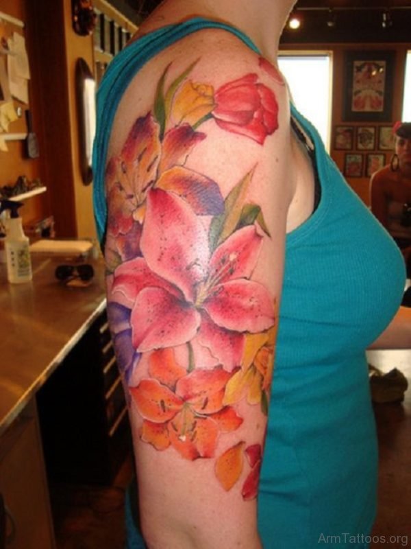 Cute Lily Flower Tattoo