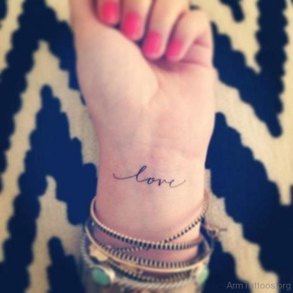 Cute Love Word Tattoo