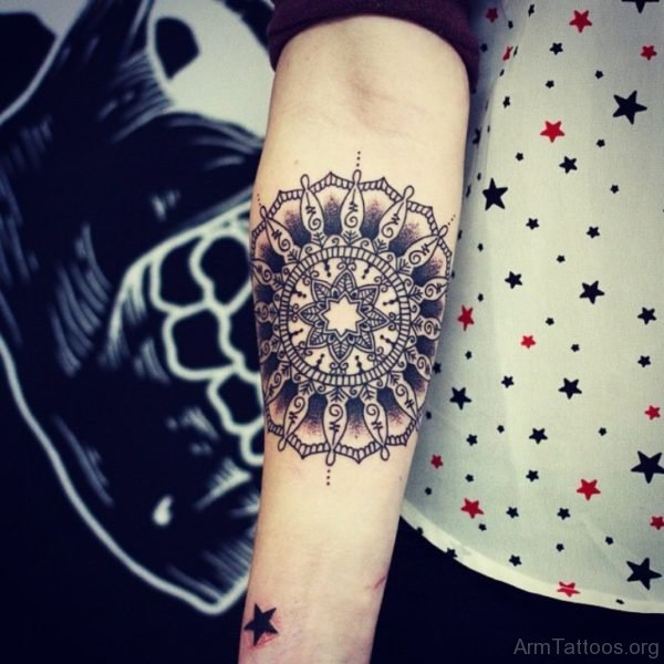 Cute Mandala Tattoo On Arm