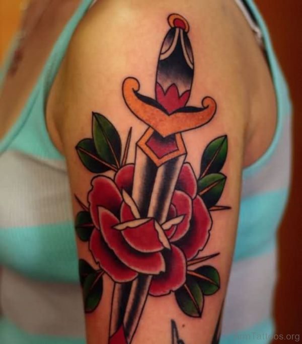 Dagger And Rose Tattoo