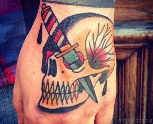 Dagger And Skull Tattoo