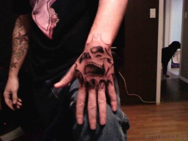 Dangerous Angry Skull Tattoo
