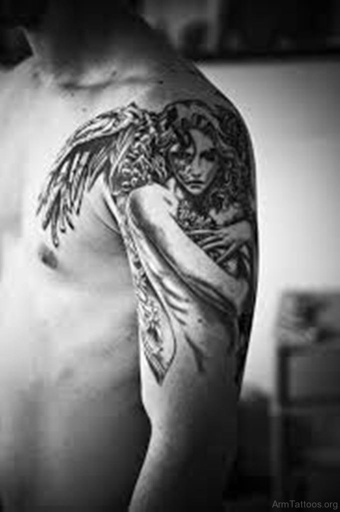 Dark Fallen Angel Tattoo Design