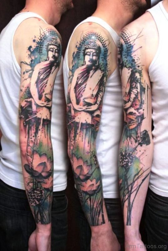 Dazzling Buddha Tattoo Full Sleeve 