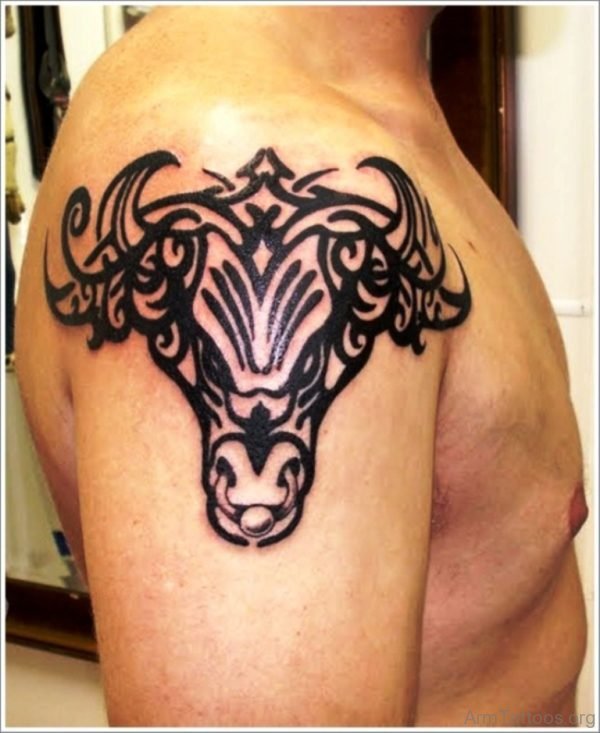 Decent Bull Tattoo Design 