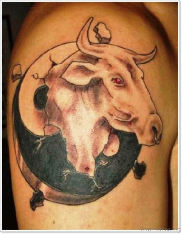 Delightful Bull Tattoo Design 