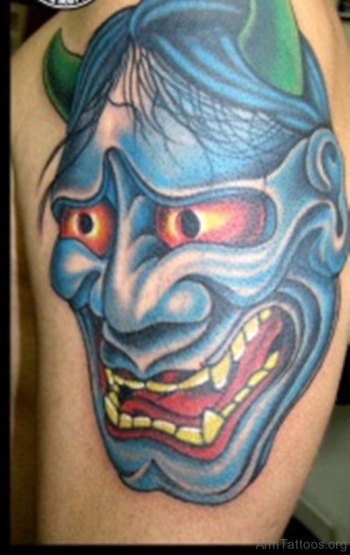 Demon Mask Tattoo Design