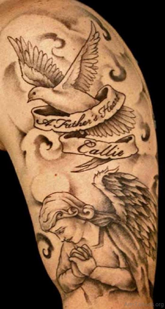 Dove and Angel Tattoo