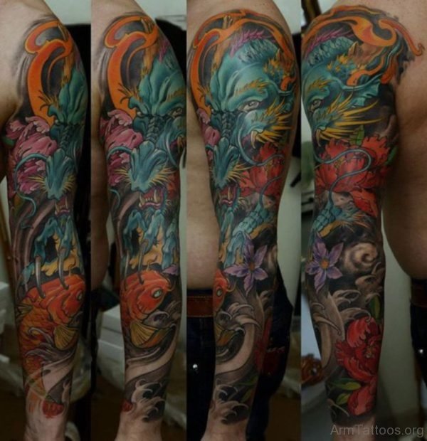 Dragon And Fish Tattoo