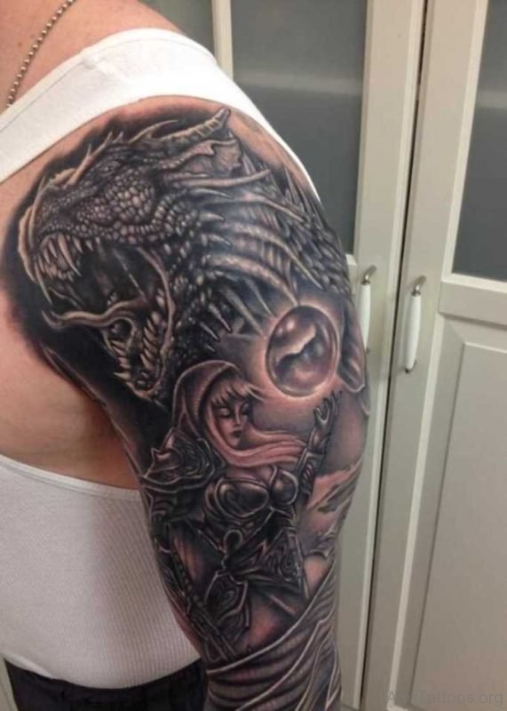 Dragon And Warrior Tattoo