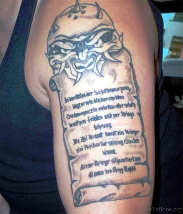 Dragon Scroll Tattoo On Arm 