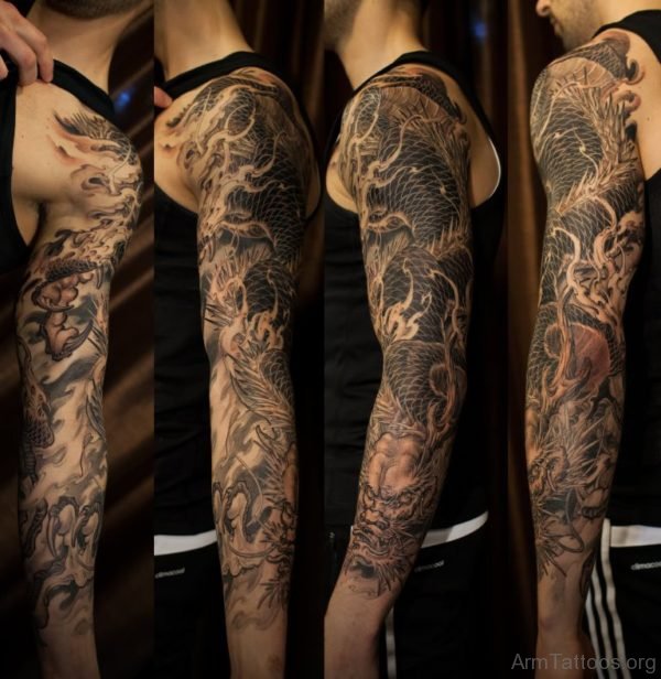 Dragon Tattoo On Full Sleeve