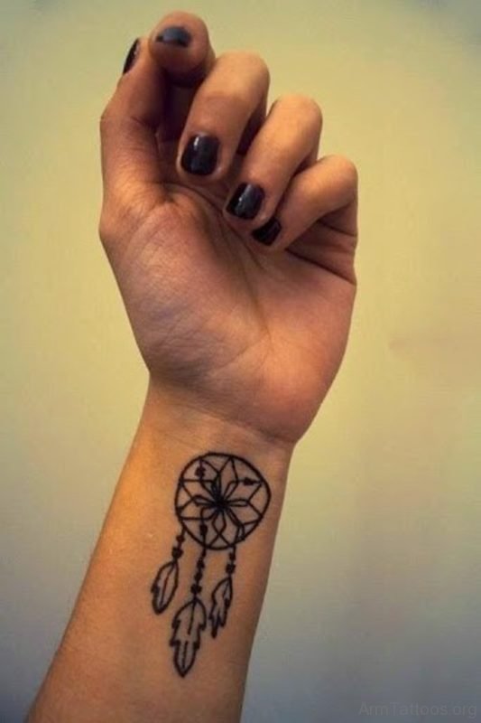 Dreamcatcher Tattoo Design On wrist