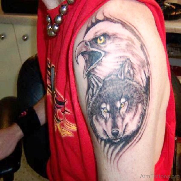 Eagle And Wolf Tattoo Design 