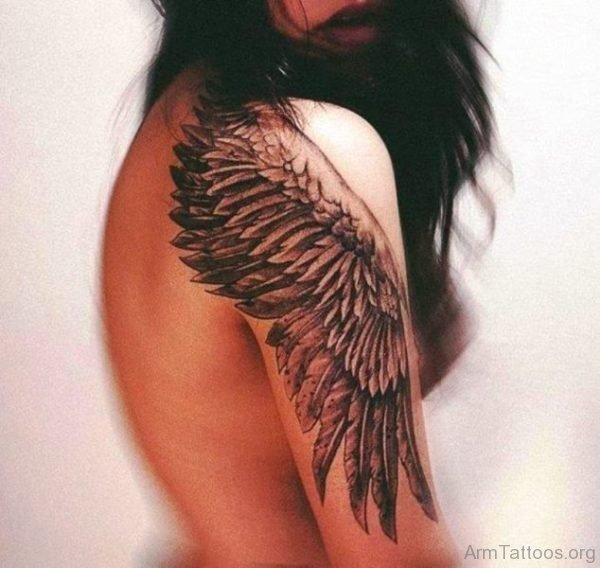 Eagle Wings Tattoo On Right Arm 