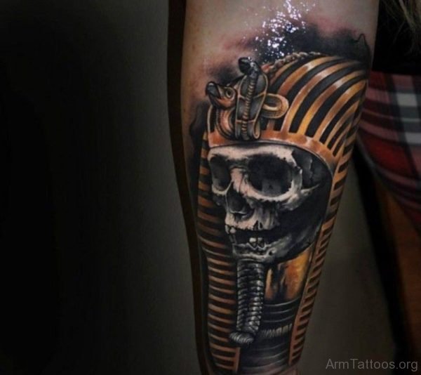 Egyptian Skull Tattoo On Arm