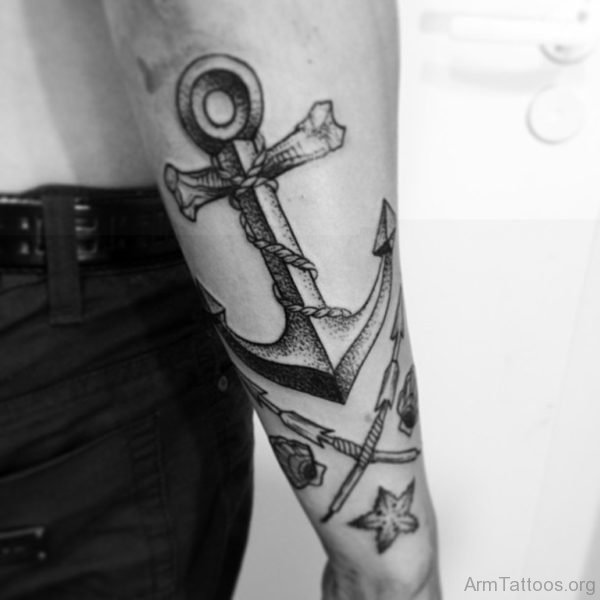 Elegant Anchor Tattoo For Arm