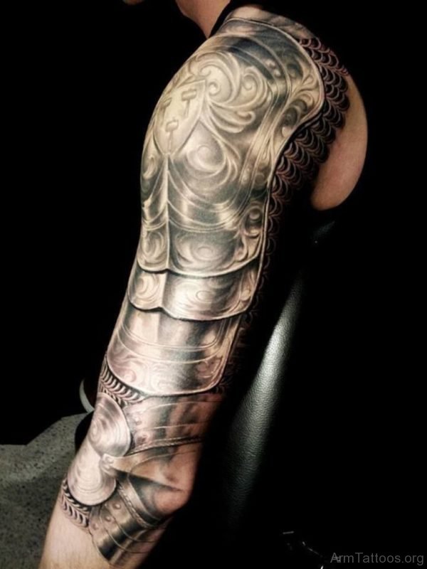 Elegant Armour Tattoo On Arm